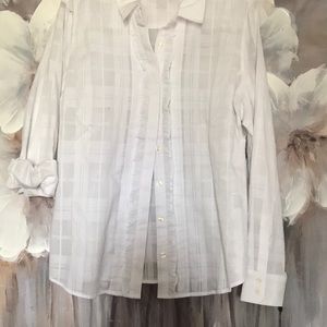 White Tommy Hilfiger button up blouse XL